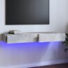TV omarica z LED lučkami betonsko siva 120x35x15