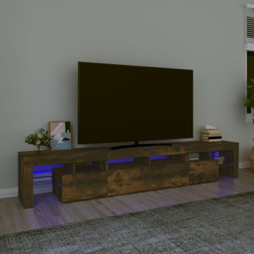 TV omarica z LED lučkami dimljeni hrast 230x36