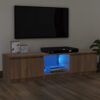 TV omarica z LED lučkami rjav hrast 140x40x35