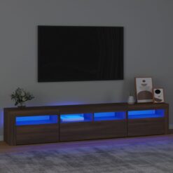 TV omarica z LED lučkami rjav hrast 210x35x40 cm