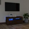TV omarica z LED lučkami rjavi hrast 90x35x40 cm