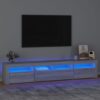 TV omarica z LED lučkami siva sonoma 210x35x40 cm