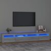 TV omarica z LED lučkami siva sonoma 240x35x40 cm