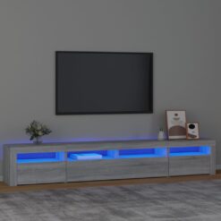 TV omarica z LED lučkami siva sonoma 240x35x40 cm