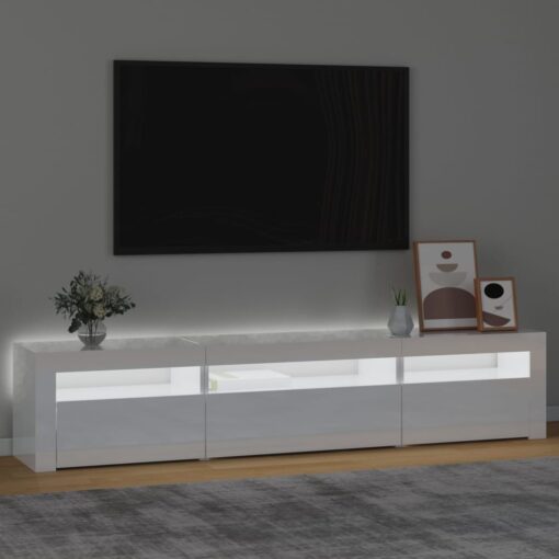 TV omarica z LED lučkami visok sijaj bela 195x35x40 cm - Image 3