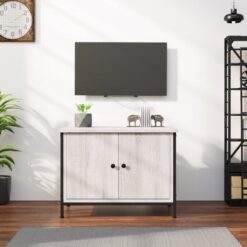 TV omarica z vrati siva sonoma 60x35x45 cm inženirski les