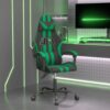 Vrtljiv gaming stol črno in zeleno umetno usnje