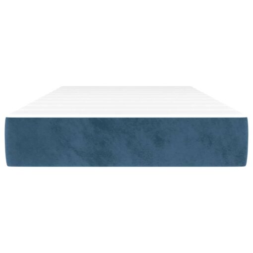 Vzmetnica z žepkasto vzmetjo temno modra 100x200x20 cm žamet - Image 3