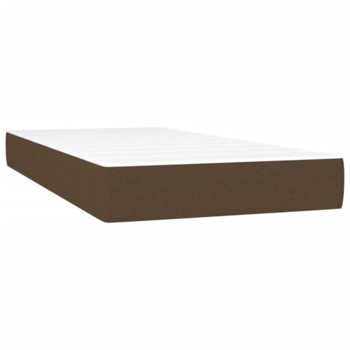 Vzmetnica z žepkasto vzmetjo temno rjava 100x200x20 cm blago - Image 2