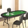 Zložljiva poker miza za 10 igralcev zelena 206x106x75 cm
