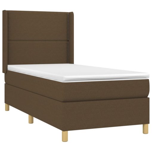 Box spring postelja z vzmetnico LED taupe 90x200 cm blago - Image 4