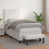 Box spring postelja z vzmetnico bel 100x200 cm umetno usnje