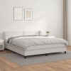 Box spring postelja z vzmetnico bel 160x200 cm umetno usnje