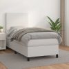 Box spring postelja z vzmetnico bel 90x190 cm umetno usnje