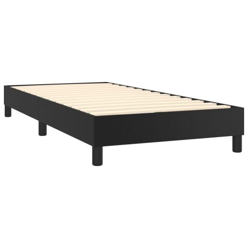 Box spring postelja z vzmetnico črn 100x200 cm umetno usnje - Image 4