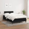 Box spring postelja z vzmetnico črn 120x200 cm blago