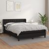 Box spring postelja z vzmetnico črn 140x190 cm umetno usnje