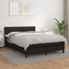 Box spring postelja z vzmetnico črn 140x190 cm umetno usnje
