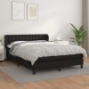Box spring postelja z vzmetnico črn 140x200 cm umetno usnje