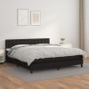 Box spring postelja z vzmetnico črn 160x200 cm umetno usnje