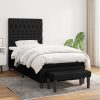 Box spring postelja z vzmetnico črn 90x190 cm blago