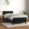 Box spring postelja z vzmetnico črn 90x190 cm žamet
