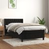 Box spring postelja z vzmetnico črn 90x190 cm žamet