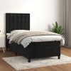 Box spring postelja z vzmetnico črna 100x200 cm žamet