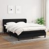 Box spring postelja z vzmetnico črna 140x200 cm blago
