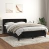 Box spring postelja z vzmetnico črna 140x200 cm žamet