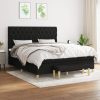 Box spring postelja z vzmetnico črna 160x200 cm blago