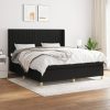 Box spring postelja z vzmetnico črna 180x200 cm blago