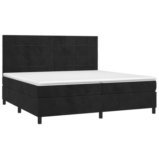 Box spring postelja z vzmetnico črna 200x200 cm žamet - Image 3