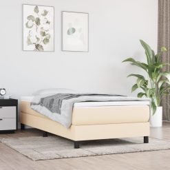 Box spring postelja z vzmetnico krem 100x200 cm blago