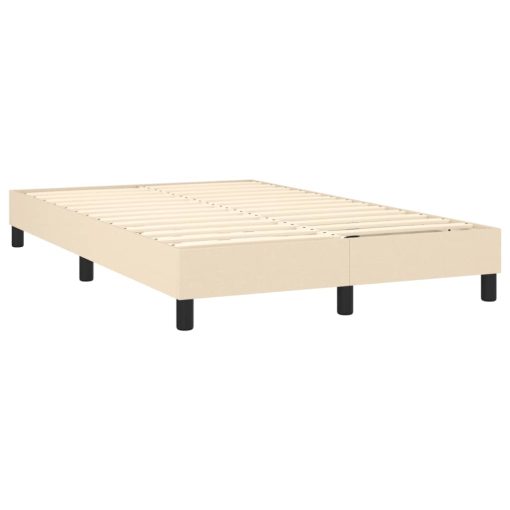 Box spring postelja z vzmetnico krem 120x200 cm blago - Image 4