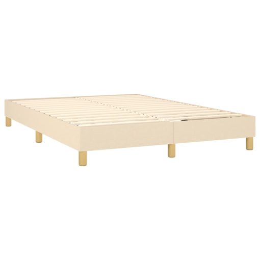 Box spring postelja z vzmetnico krem 140x190 cm blago - Image 4