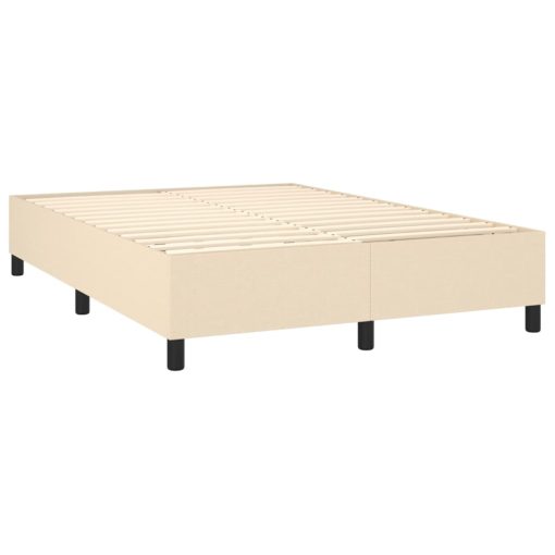 Box spring postelja z vzmetnico krem 140x190 cm blago - Image 4