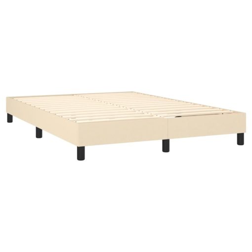 Box spring postelja z vzmetnico krem 140x190 cm blago - Image 4