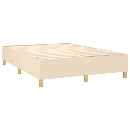 Box spring postelja z vzmetnico krem 140x190 cm blago - Image 4