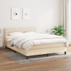 Box spring postelja z vzmetnico krem 140x200 cm blago