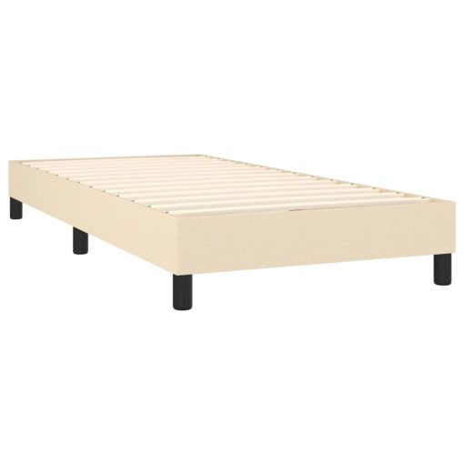 Box spring postelja z vzmetnico krem 80x200 cm blago - Image 4