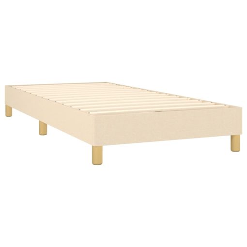 Box spring postelja z vzmetnico krem 90x200 cm blago - Image 4