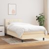 Box spring postelja z vzmetnico krem 90x200 cm blago