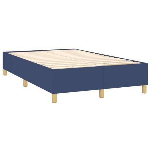 Box spring postelja z vzmetnico moder 120x200 cm blago - Image 4