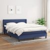 Box spring postelja z vzmetnico modra 140x190 cm blago