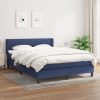 Box spring postelja z vzmetnico modra 140x200 cm blago