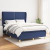 Box spring postelja z vzmetnico modra 140x200 cm blago