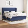 Box spring postelja z vzmetnico modra 180x200 cm blago