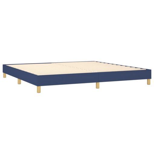 Box spring postelja z vzmetnico modra 200x200 cm blago - Image 4