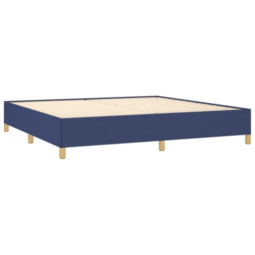 Box spring postelja z vzmetnico modra 200x200 cm blago - Image 4